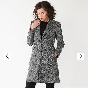 Brand New Double Breasted Tweed Harringbone Nine West Coat